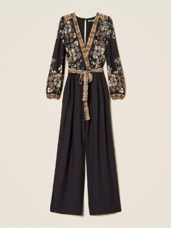 Комбінізон / Хустковий принт / Чорний 261LB2NDD