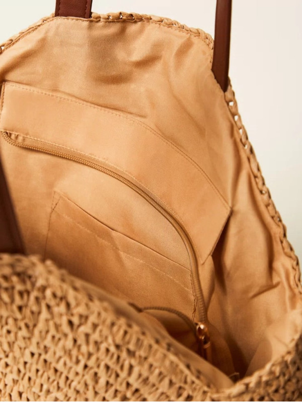 Кругла сумка Шопер / Солома