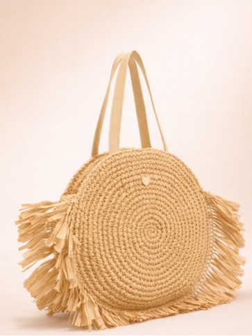 Кругла сумка Шопер / Солома
