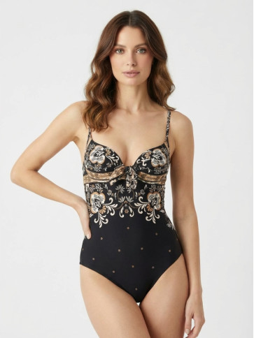 Цільний купальник / Хустковий принт