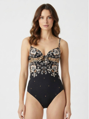 Цільний купальник / Хустковий принт