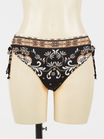 Плавки з затяжкою / Хустковий принт / Чорний