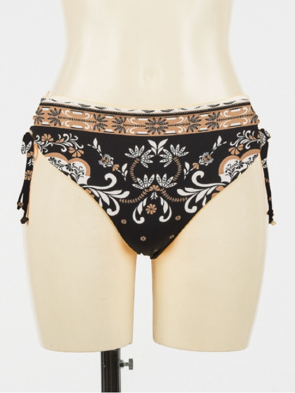 Плавки з затяжкою / Хустковий принт / Чорний 261LBMQ98