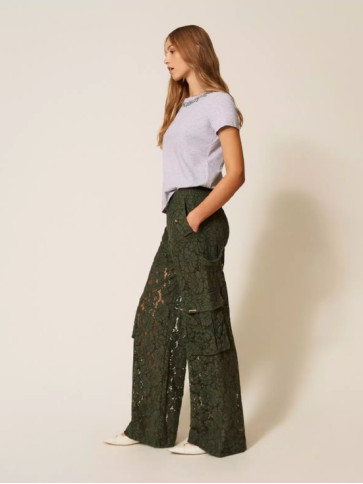 Штани Карго з мережива / Чебрець