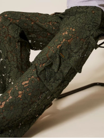 Штани Карго з мережива / Чебрець