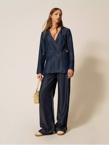 Штани палаццо / Темний джинс