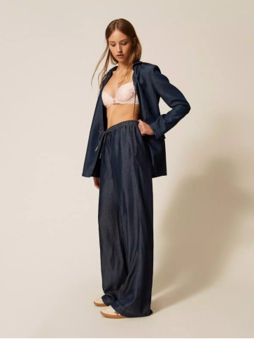 Штани палаццо / Темний джинс