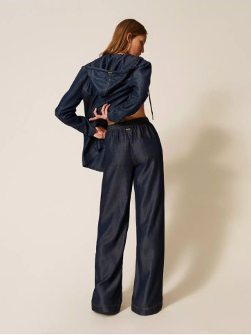 Штани палаццо / Темний джинс