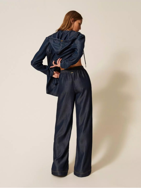 Штани палаццо / Темний джинс 261LL2QGG