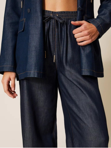 Штани палаццо / Темний джинс