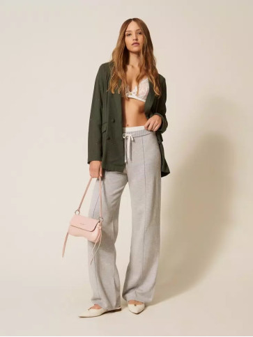 Штани / Сірий меланж / Білий