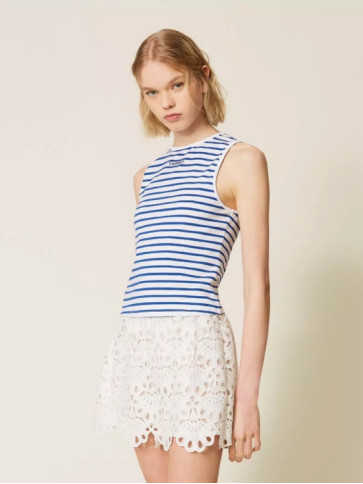 Топ у смужку / Білий / Блакитний