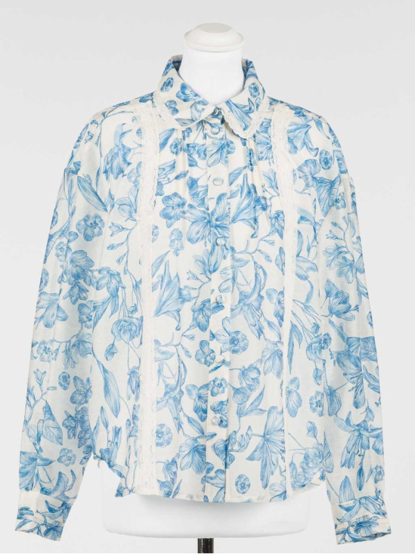 Квіткова сорочка / Білий / Синій 261LM2SAA