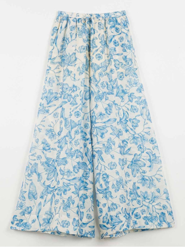Квіткові штани / Білий / Синій 261LM2SBB