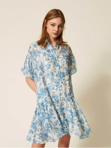 Квіткова сукня / Білий / Синій