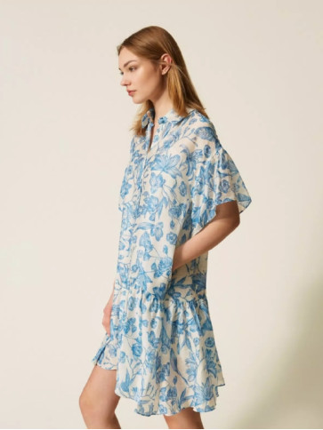 Квіткова сукня / Білий / Синій