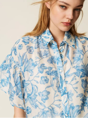 Квіткова сукня / Білий / Синій