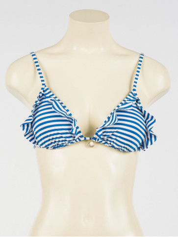 Трикутний ліф / Смужка Білий/Блакитний