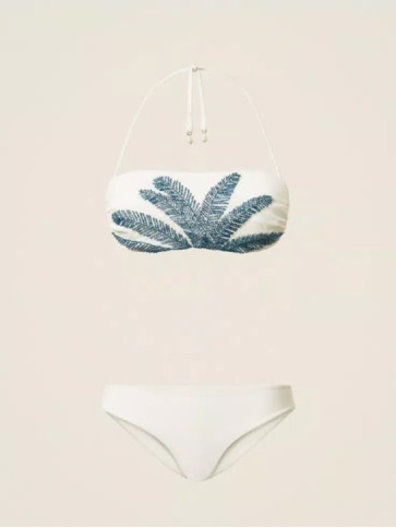 Купальник / Білий / Середземноморський блакитний