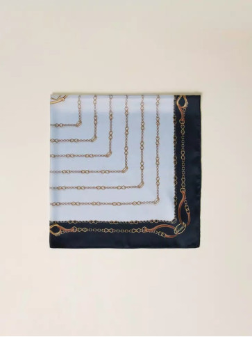 Шарф з ланцюжковим принтом / Синій / Жасмін