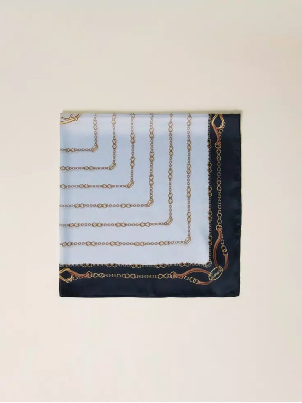 Шарф з ланцюжковим принтом / Синій / Жасмін