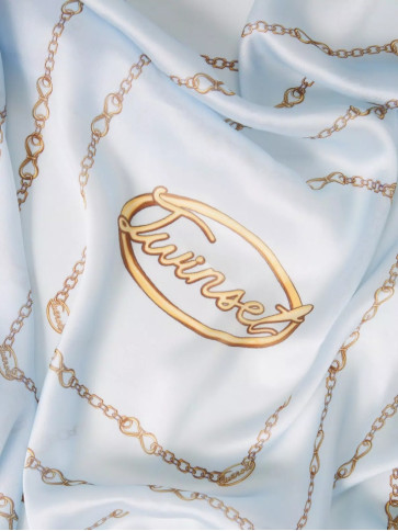 Шарф з ланцюжковим принтом / Синій / Жасмін