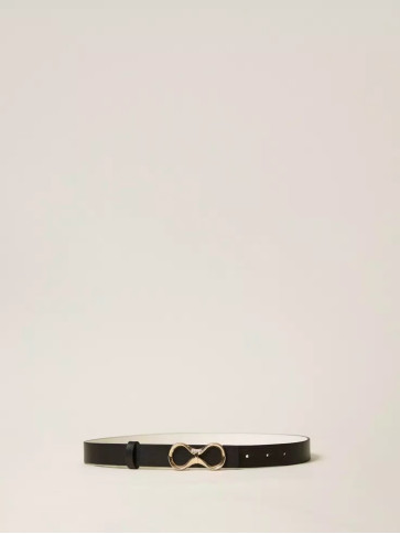 Двосторонній Шкіряний ремінь / Чорний/Пергамент