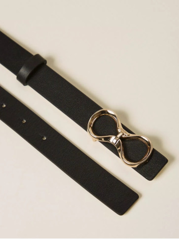 Двосторонній Шкіряний ремінь / Чорний/Пергамент