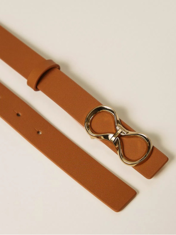 Двосторонній Шкіряний ремінь / Коричневий/Рожевий