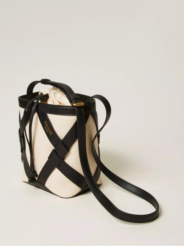 Сумка відро / Білий / Чорний