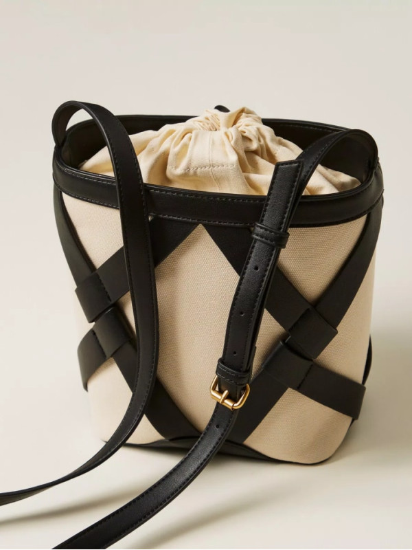 Сумка відро / Білий / Чорний