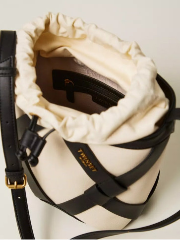 Сумка відро / Білий / Чорний