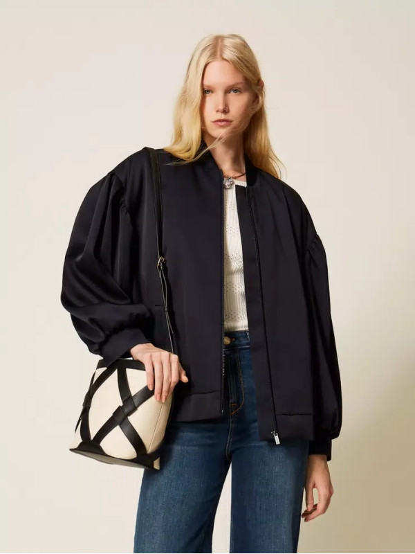 Сумка відро / Білий / Чорний