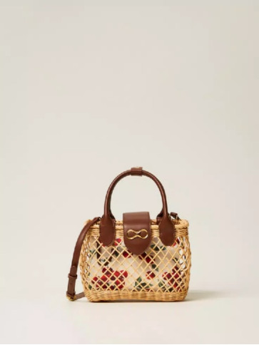 Плетена сумка / Солом'яний / Шкіряний