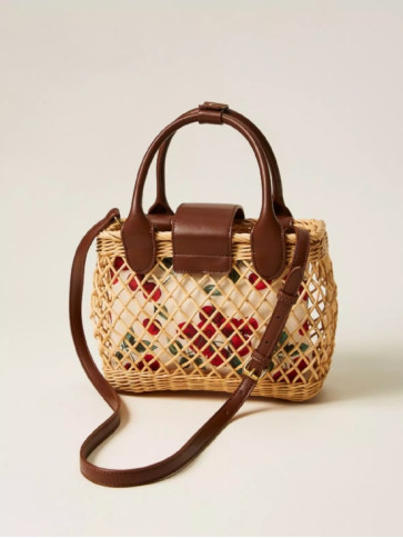 Плетена сумка / Солом'яний / Шкіряний