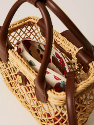 Плетена сумка / Солом'яний / Шкіряний