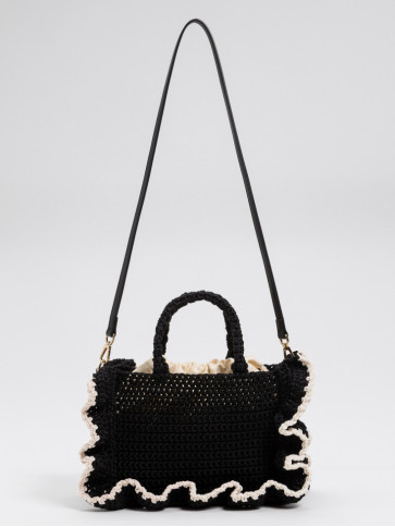 В'язана сумка / Чорний / Перламутр