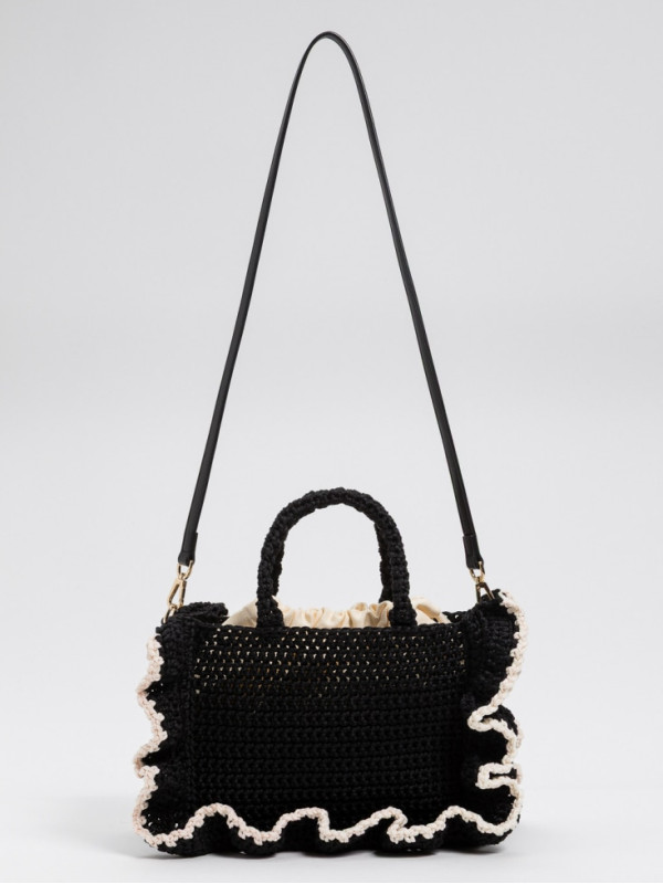 В'язана сумка / Чорний / Перламутр