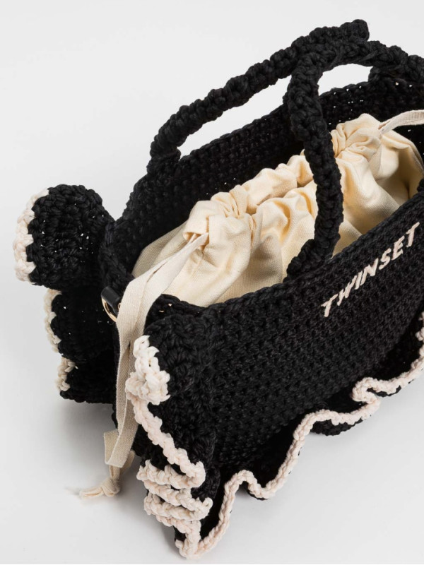 В'язана сумка / Чорний / Перламутр