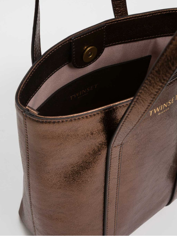 Шкіряна Сумка шопер / Бронза