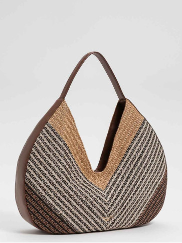 Сумка Хобо / Різнокольорова солома