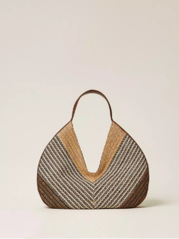 Сумка Хобо / Різнокольорова солома