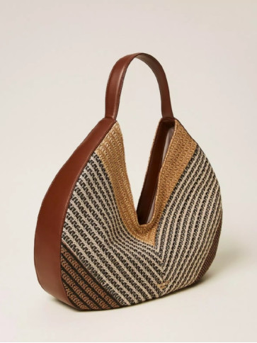 Сумка Хобо / Різнокольорова солома