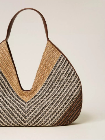 Сумка Хобо / Різнокольорова солома