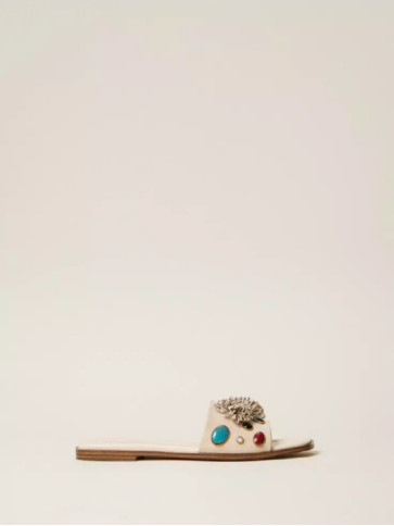 Замшеві шльопанці / Перламутр