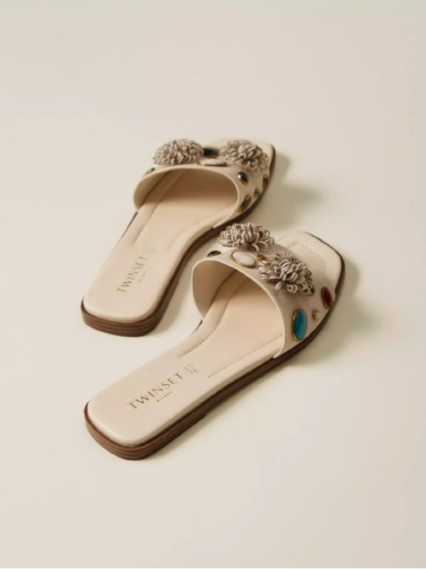 Замшеві шльопанці / Перламутр 261TGT062