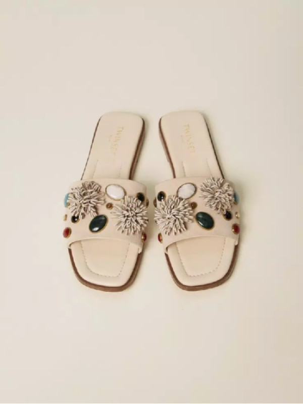 Замшеві шльопанці / Перламутр 261TGT062