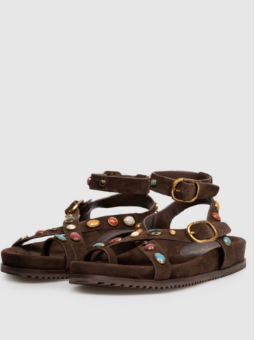 Замшеві босоніжки / Кавовий лікер