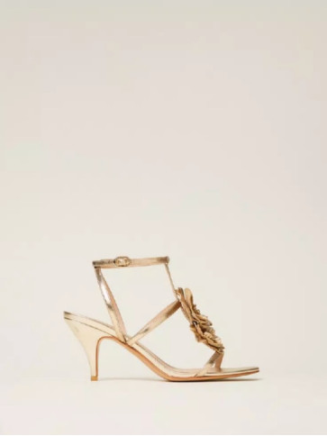 Босоніжки з ламінованої шкіри / Золото