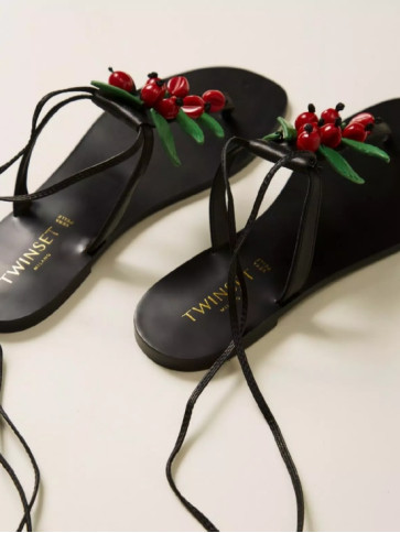 Босоніжки / Вишня / Чорний